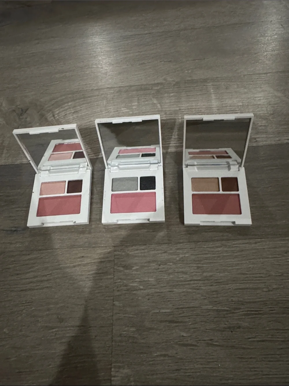 Clinique Trio of Compact Cheek & Eye Palettes in Pink, Silver, Brown